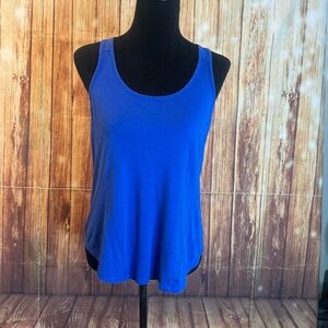 Tommy Hilfiger Women’s Blue Racerback Tank Top Side Logo Letters Size Medium
